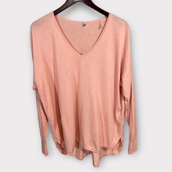 Margaret O'Leary (M) Sweater Cotton Light Pink Oversize V-Neck - Picture 8 of 9